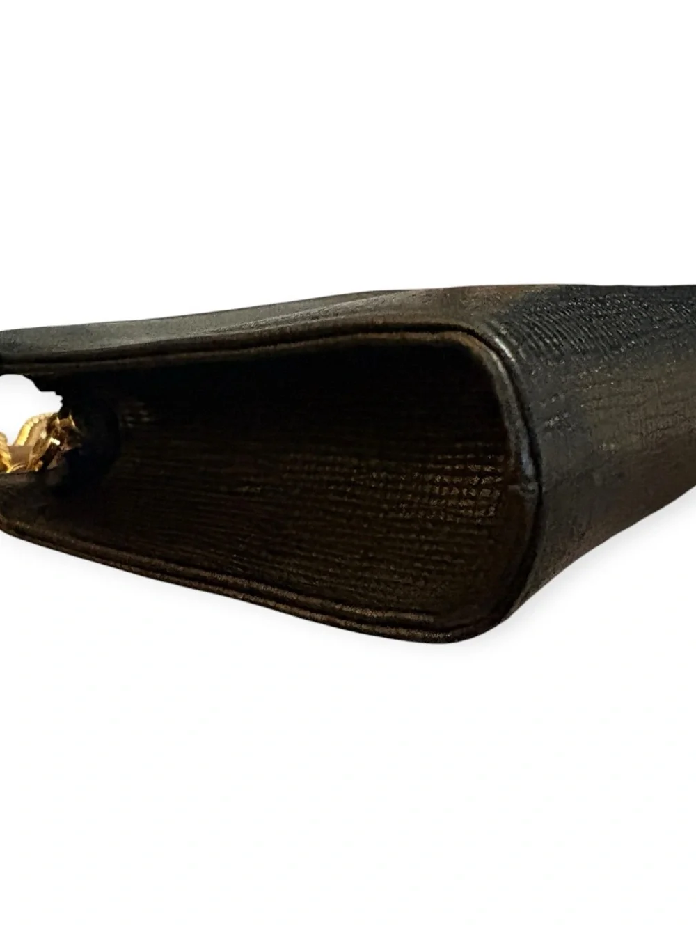 MCM vintage Black Textured Leather Pouchette